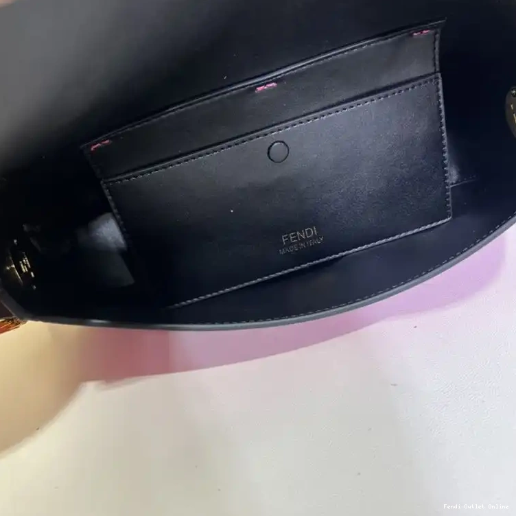 Affordable Nappa Twist In Bag Leather Fendi Baguette Medium Rose 0509